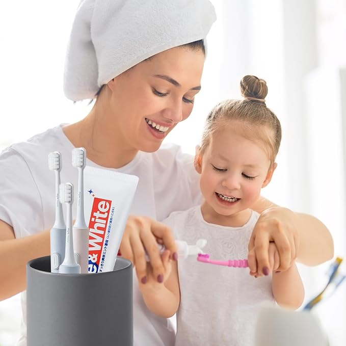 Matte Grey Toothbrush Holders for Bathrooms - Image 2