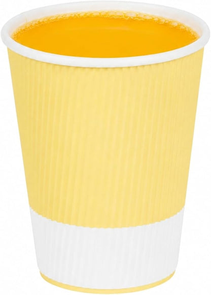Restaurantware 12 Ounce Ripple Wall Disposable Coffee Cups, 500 Insulated Light - Image 7