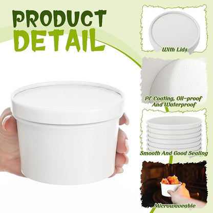 Fulmoon 100 Pack Paper Soup Containers - Image 3