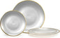 " OCCASIONS " 50 Plates Pack (25 Guests)-Wedding Party Disposable Plastic Plate Set -25 x 10'' Dinner + 25 x 7'' Salad & Dessert plates (Belize in White Pearl & Gold)