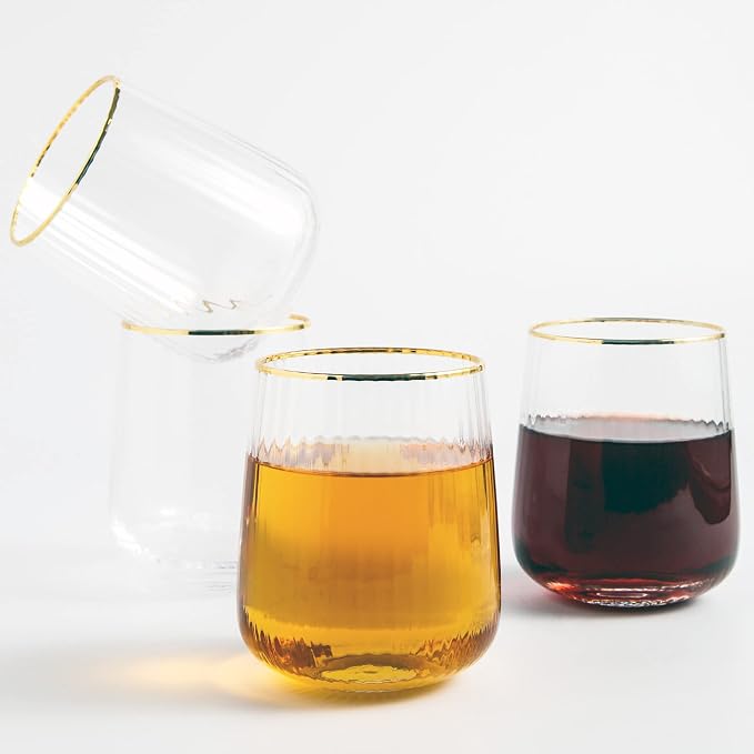 Lysenn Stemless Wine Glasses Set of 4 - Image 5