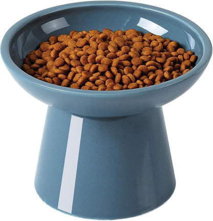 LoeJan Elevated Cat Food and Water Bowls Set, Extra Wide and Raised Ceramic by LoeJan