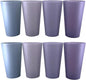 32 oz Plastic Cups Large Reusable set 8, Plastic Tumbler Grey Tone | Food Grade by WEXINHAO