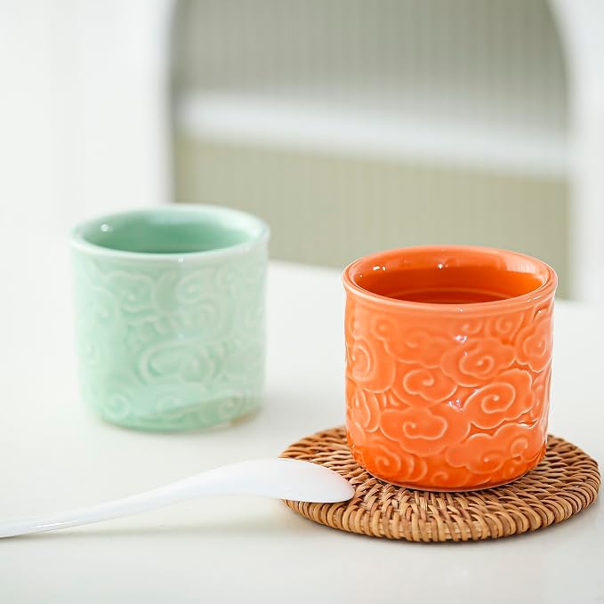 Ceramic Espresso Cups Set of 2-3oz Demitasse Cups - Image 4