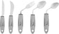 Restaurantware Adaptive Utensils - 1 count Stainless Steel, 9.84 x 5.12 x 1.57 Inches, Ergonomic Eating Aids, Non-Slip Utensil Set for Arthritis, Secure Grip Design, Gray