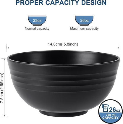 HOTEC 12-PACK BPA Free Unbreakable Plastic Cereal Bowls - Image 2