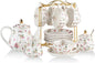 Porcelain Tea Sets British Royal Series, 8 OZ Cups & Saucer Service by Sweejarco1949