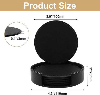 Leather Coasters for Drinks Set of 6 - Image 2