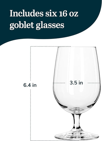 Libbey Entertaining Essentials Stemmed Water Glasses, Dishwasher Safe 16 oz - Image 3