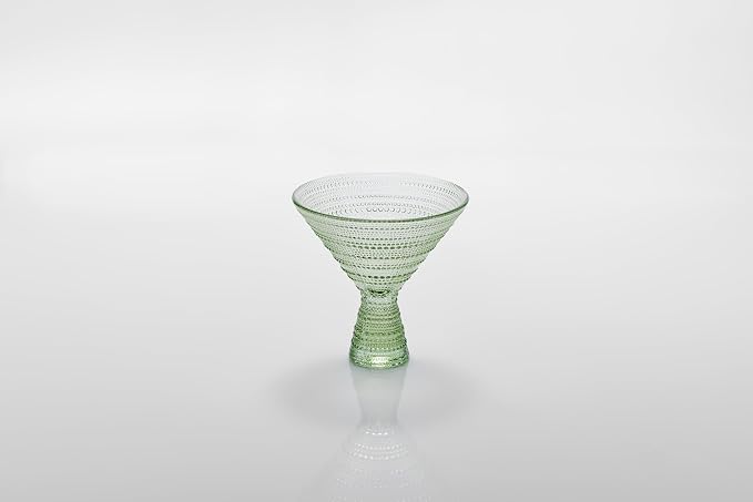Fortessa Jupiter Hobnail Glass, 11.5 Ounce Martini, Sage Green - Image 4