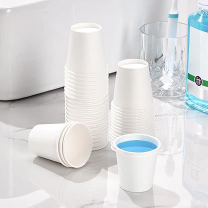 3oz Disposable Paper Cups, 100 Pack Bathroom Mouthwash Cups | Mini Dixie Cups - Image 5