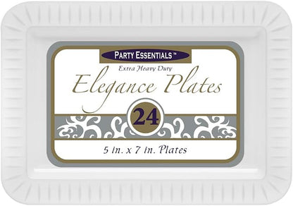 Party Essentials Elegance Quality Hard Plastic 5 x 7-Inch Rectangular Appetizer - Image 3