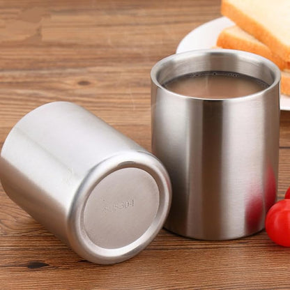 GALPADA Double Wall Stainless Steel Water Cup 260ml, Brushed Metal Insulated - Image 5