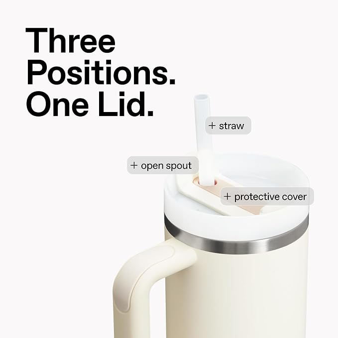 STANLEY Quencher H2.0 Flow State Tumbler, 40 oz, Rose Quartz Bouquets | Handle - Image 9