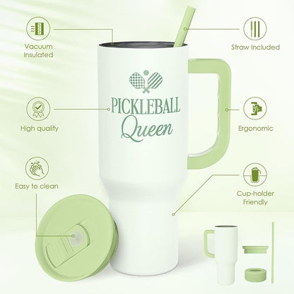 SANDJEST Pickleball 40oz Tumbler - Image 2