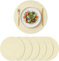 Artoid Mode Beige Faux Leather Placemats Set of 6, 15 Inch Waterproof Wipeable Heat Resistant Vinyl Place Mats, Reversible Table Mats for Kitchen Dining Decor