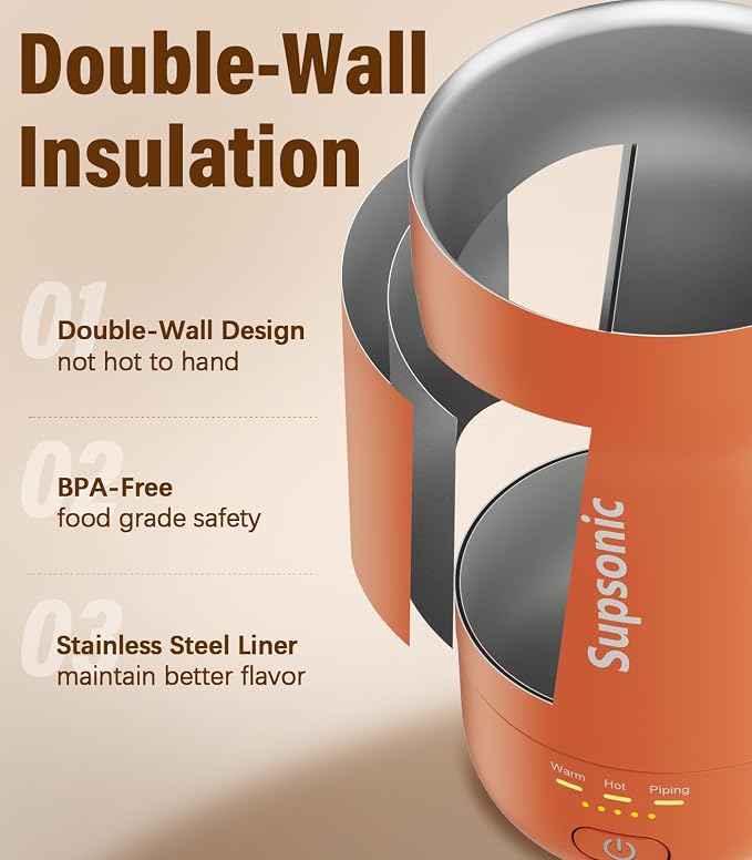 Supsonic Heated Coffee Mug, 14oz Smart Constant Temperature Travel Mug | Heat - Image 6