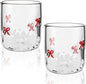 Skylety 2 Pack Red Bow Icon Glass Cups 14 oz Bow Icon Juice Glasses Coquette by Skylety