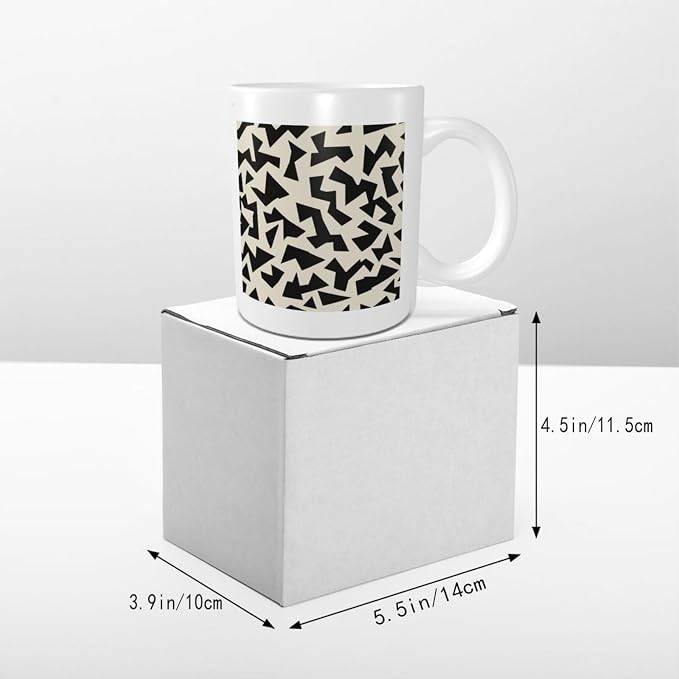 Minimalist Fragmented Angular Shapes Ceramic Cup, Elegant Coffee Mug Tee - Image 6