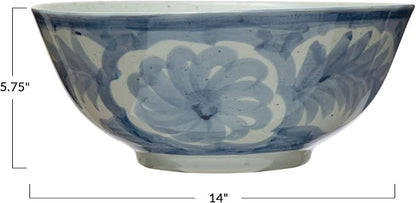 Creative Co-Op Hand Painted Stoneware Bowl - Image 5