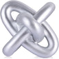 XMGZQ Silver Knot Decor for Coffee Table Book,Chain Link Decor for Bookshelf Entry Table TV Stand,Jax Knot Sculpture for Home Living Room,Object Decoracions para sala,adornos para sala Modernos