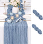2 Pack Dusty Blue Cheesecloth Table Runner 17x108 Inch Boho Rustic Semi Sheer by Unknown