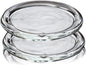 Glass Candle Holder 2 Pack 5 Inch Clear Beautiful Transparent Round Candle Plate by Cumuiu