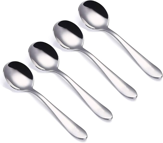 VANRA 4-Piece Children Spoons Round Stainless Steel Kids Dinner Spoons Child by VANRA