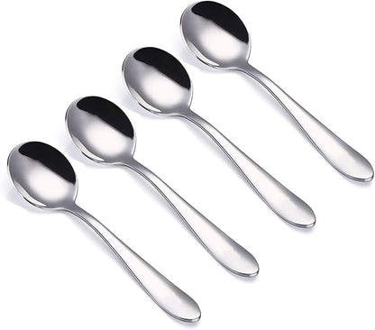 VANRA 4-Piece Children Spoons Round Stainless Steel Kids Dinner Spoons Child by VANRA
