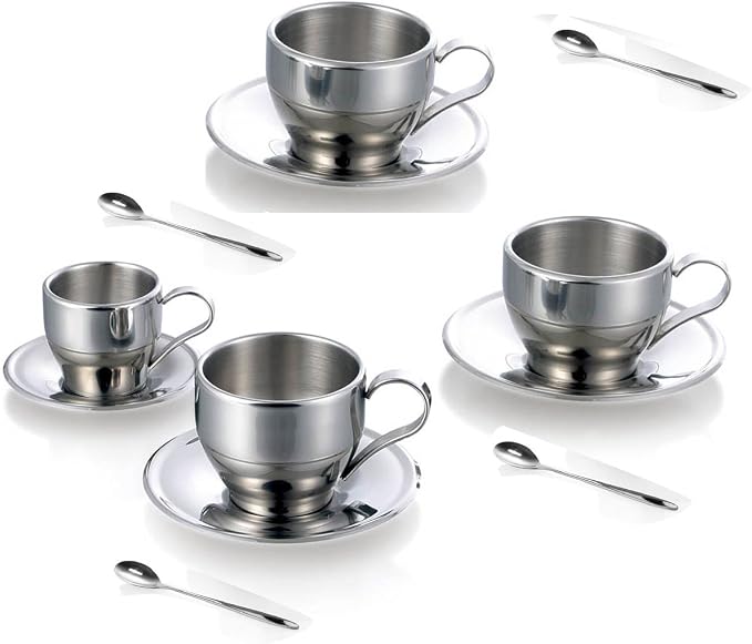 Jasni Stainless Steel Coffee Cup Coffee Mugs Espresso Cups and Great Cappuccino by Jasni
