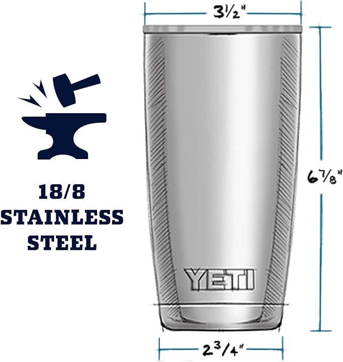 YETI Rambler 20 oz Stainless Steel Vacuum Insulated Tumbler w/MagSlider Lid - Image 2