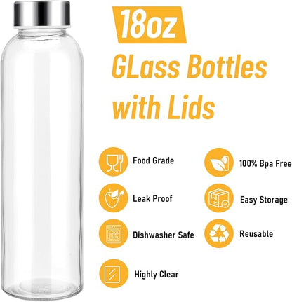 Sursip 18 oz Glass Water Bottles - Image 3