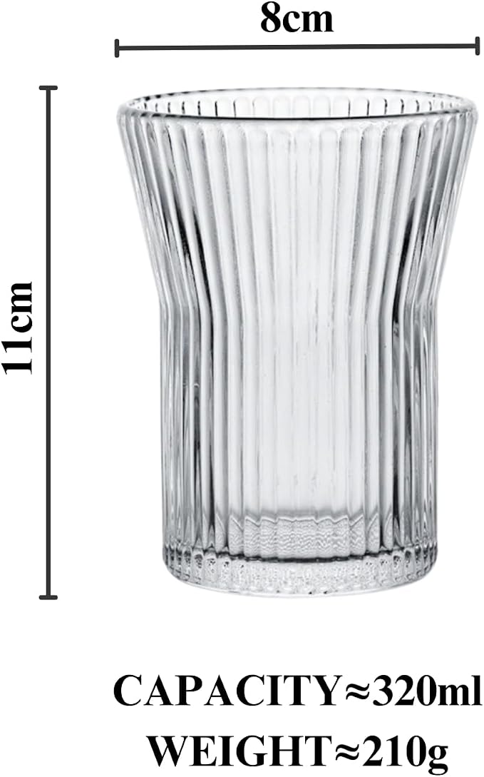 Stripes Glass Coffee Mug | 2-Pack 301-400ml | No Sleeve, Heat-Resistant Glass | - Image 6