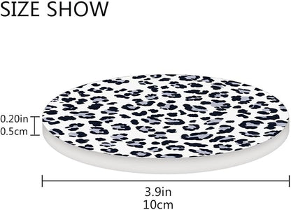 Coasters for Drinks Coaster Drink Set Decorative Coffee Table Desk Cup Mat Spring Cute Cork Bar Backing Round Home Decor Grey Leopard Print30