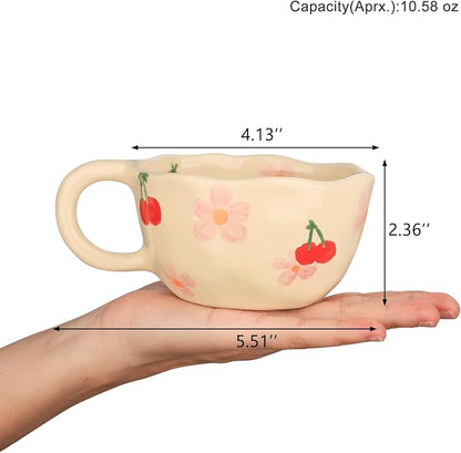 VanEnjoy Ceramic Cup, Cute Coffee Mug, Strawberry Mug, Aesthetic Coffee Mug - Image 2