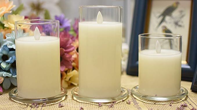 2 Pack Glass Candle Holder 3" Clear Beautiful Transparent Round Candle Plate - Image 4