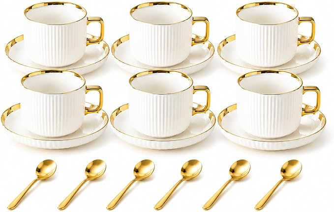 Ceramic Coffee Cup and Saucer Set by Unknown