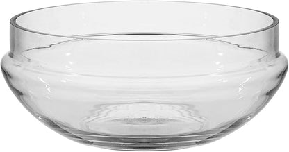 Glass Serving Bowl, 10 Inch Round Clear Crystal Display Bowl for Fruit, Salad, Decorative Centerpiece (9.8"x4.8")