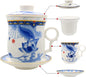 Porcelain Tea Cup with Infuser Lid and Saucer Sets by Unknown