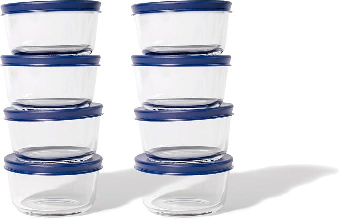 16-Piece Glass Food Storage Containers Set | 1-Cup, Leakproof | Microwave - Image 4