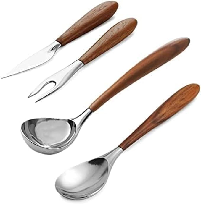 nambe Curvo Cheese Set | Cheese Knife and Fork Utensil Set - Image 5