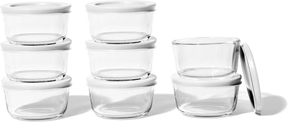 16-Piece Glass Food Storage Containers Set | 1-Cup, Leakproof | Microwave - Image 3