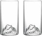 Mountain View Glass Cups – Modern Clear Glass Cups Set, Sleek Design, by Boxonly