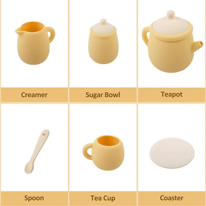 MCGMITT Toy Tea Set, Silicone Tea Party Set - Image 9