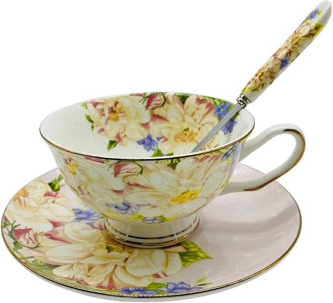 Vintage Ceramic Teacup, Elegant Coffee Cup by Krysclove