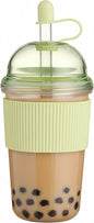 Reusable Ices Coffee Cups with Lids and Straws 17oz, Boba Cup with Straw by kuoleopa