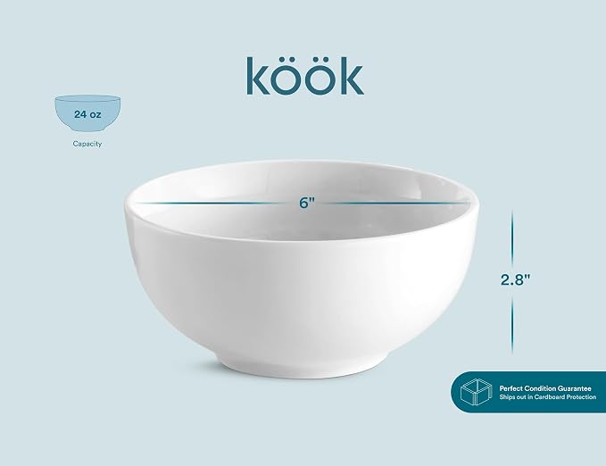 KooK Ceramic Soup bowls, Dishwasher and Freezer Safe, Porcelain Dishes - Image 7