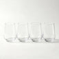 Lead-Free Clear Glass Cups Set 4-13oz., Thick Base Curved Drinking Cups by Unknown