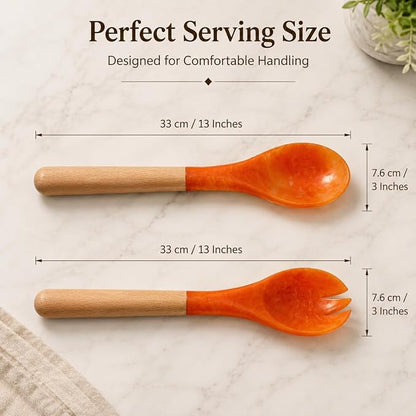Salad Servers, Resin Salad Tongs, Long Handle Salad Server Set - Image 4