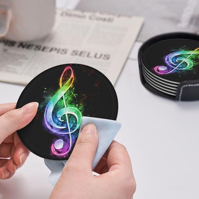 6 Pcs Leather Coasters for Drinks - Image 6